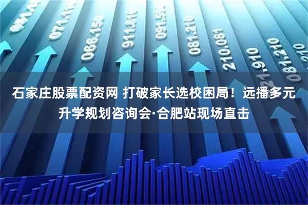 石家庄股票配资网 打破家长选校困局！远播多元升学规划咨询会·合肥站现场直击